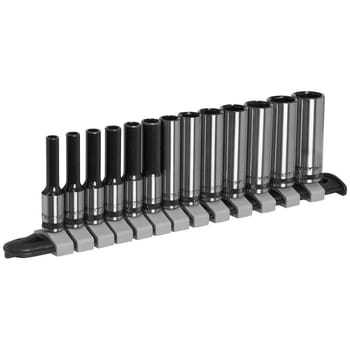 Sealey Black Series 13 Piece 1/4" Drive Deep Hexagon Socket Set