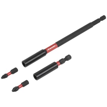 Sealey 4 Piece Impact Screwdriver Bit Holder and PZ2 Bit Set