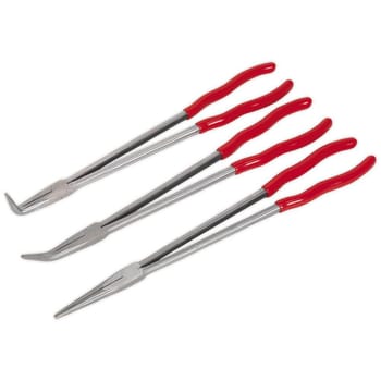 Sealey 3 Piece Long Reach Needle Nose Plier Set