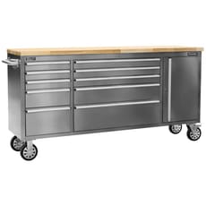 Sealey 10 Drawer Mobile Stainless Steel Tool Cabinet and End Cupboard