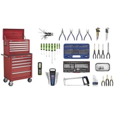 Sealey Superline Pro 10 Drawer Roller Cabinet and Tool Chest + 147 Piece Tool Kit