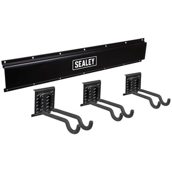Sealey APH Wall Mount Storage Rail and Sports Equipment Hooks Kit