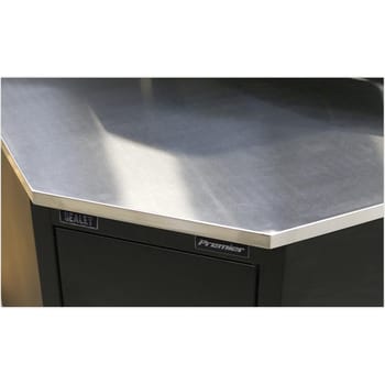 Sealey Stainless Steel Corner Worktop for Modular Corner Floor Cabinet