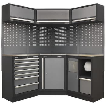Sealey Superline Pro MSS Stainless Steel Worktop Corner Storage Combo
