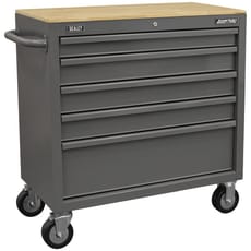 Sealey American Pro 5 Drawer Roller Cabinet and Wooden Worktop