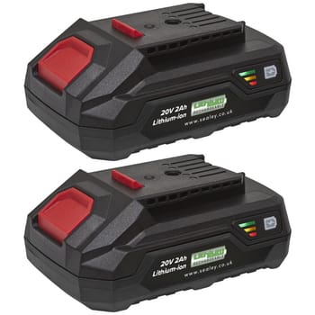 Sealey BK02 20v Cordless SV20V Li-ion Battery 2ah Pack of 2