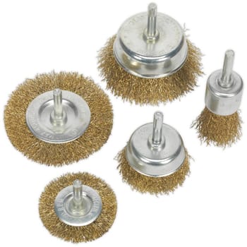 Sealey 5 Piece Brassed Wire Brush Set