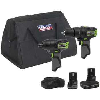 Sealey 10.8v Cordless Combi Drill and Impact Driver Kit