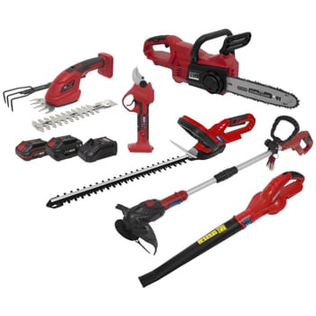 Sealey SV20 20v Cordless 6 Piece Garden Maintenance Power Tool Kit