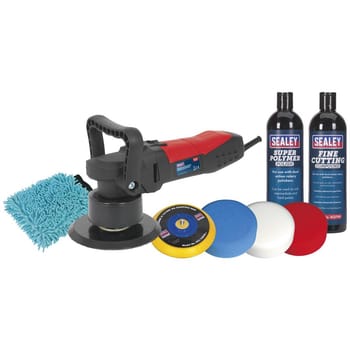 Sealey DAS149 Polisher 150mm and Pro Polishing Accessory Kit