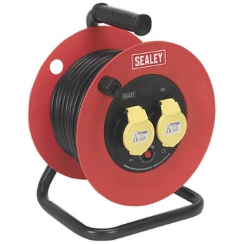 Sealey Twin Socket Heavy Duty Extension Reel 110v
