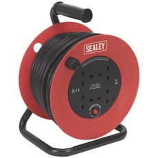 Sealey 4 Socket Heavy Duty Thermal Trip Cable Reel 240v