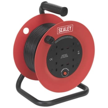 Sealey 4 Socket Heavy Duty Cable Reel 240v