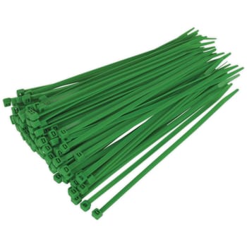 Sealey Cable Ties Green Pack of 100