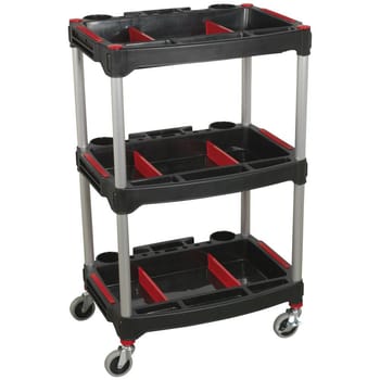 Sealey 3 Shelf Composite Trolley with Parts Storage