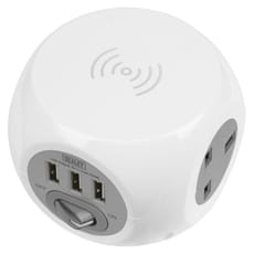Sealey Cable Extension Cube with Wireless Charging and USB Sockets