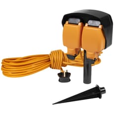 Sealey 2 Socket Weatherproof Extension Lead and Ground Spike 240v