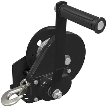 Sealey Hardened Steel Geared Hand Winch with Automatic Brake and Cable