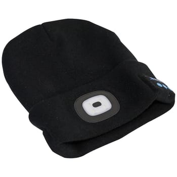 Sealey LED Worklight and Wireless Headphones Beanie Hat