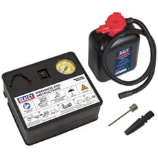 Sealey 12v Tyre Inflator and Emergency Puncture Repair Sealant Kit