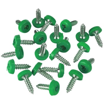 Sealey Green Plastic Enclosed Head Number Plate Screws