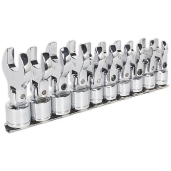 Siegen 10 Piece 3/8" Drive Flexible Crow Foot Spanner Set Metric