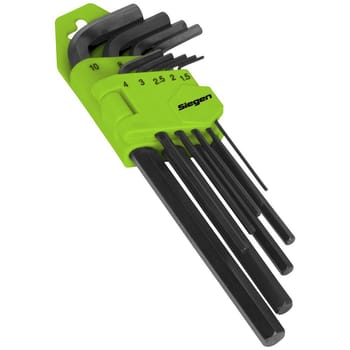 Siegen 9 Piece Long Hex Key Set Metric