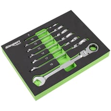 Siegen 7 Piece Flexible Head Combination Ratchet Spanner Set Metric