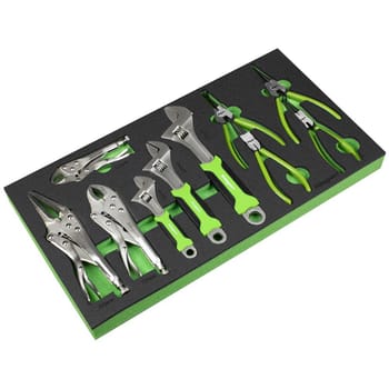 Siegen 10 Piece Adjustable Spanners and Pliers Set in Module Tray