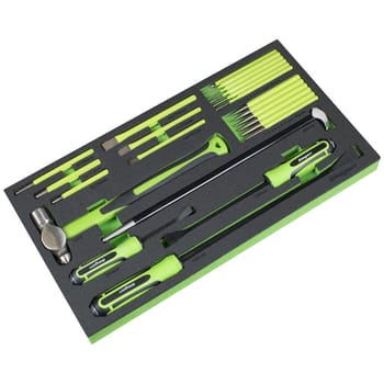 Siegen 23 Piece Pry Bar, Hammer and Punch Set in Module Tray