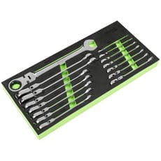 Siegen 15 Piece Flexi Head Ratchet Combination Spanner Set