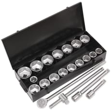 Siegen 21 Piece 1" Drive Hexagon WallDrive Socket Set Metric