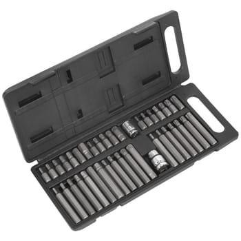 Siegen 40 Piece 3/8" and 1/2" Drive Torx, Spline and Hexagon Bit Set