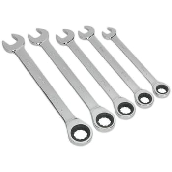 Siegen 5 Piece Combination Ratchet Spanner Set Metric