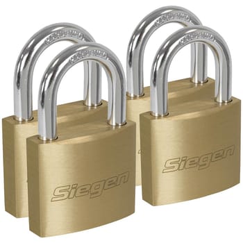 Siegen Brass Padlock Pack of 4