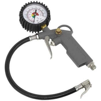 Sealey SA332 Clip On Connector Air Tyre Inflator and Dial Gauge