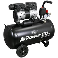 Sealey SAC5000S Low Noise Oil Free Direct Drive Air Compressor 50 Litre
