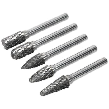 Sealey 5 Piece Tungsten Carbide Rotary Burr Set