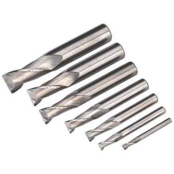 Sealey 7 Piece HSS End Mill Set