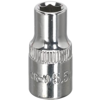 Sealey 1/4" Drive Hexagon WallDrive Socket Metric