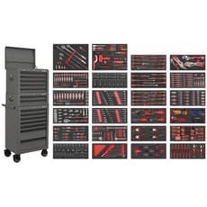Sealey 14 Drawer Superline Pro Roller Cabinet Combo and 447 Piece Tool Kit
