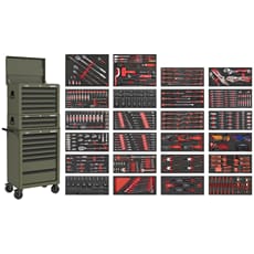Sealey 14 Drawer Superline Pro Roller Cabinet Combo and 447 Piece Tool Kit