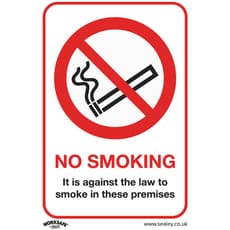 Sealey Rigid Plastic No Smoking On Premises Sign