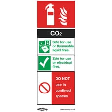 Sealey Self Adhesive Vinyl CO2 Fire Extinguisher Sign Pack of 10