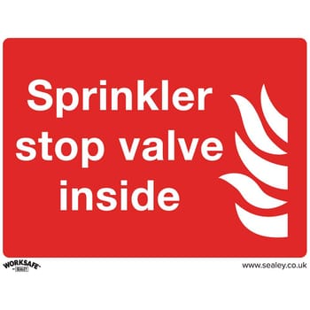 Sealey Rigid Plastic Sprinkler Stop Valve Sign Pack of 10