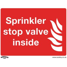 Sealey Rigid Plastic Sprinkler Stop Valve Sign