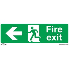 Sealey Rigid Plastic Fire Exit Arrow Left Sign Pack of 10