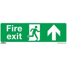 Sealey Self Adhesive Vinyl Fire Exit Arrow Up Sign Pack of 10
