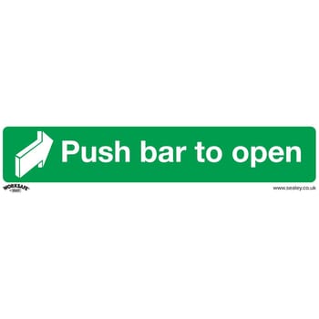 Sealey Self Adhesive Vinyl Push Bar To Open Sign