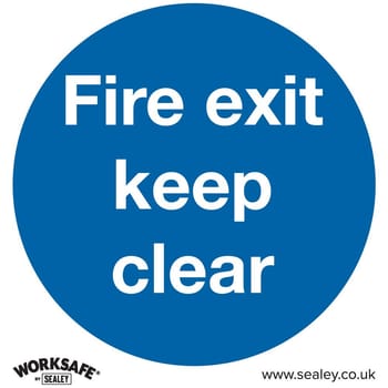 Sealey Self Adhesive Vinyl Fire Exit Keep Clear Sign